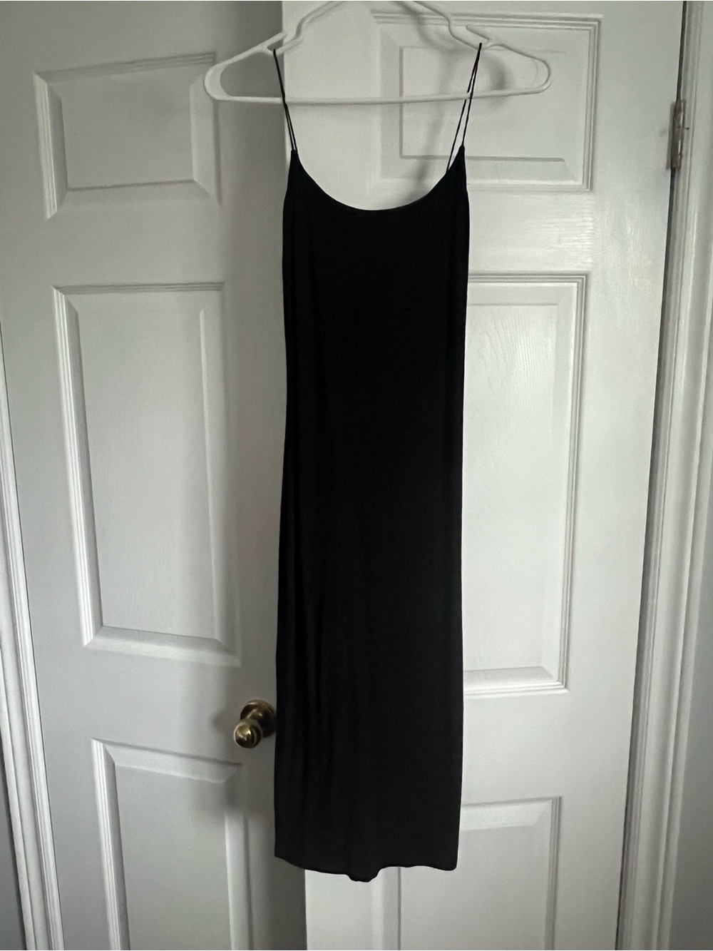 Aritzia Wilfred Free Classic Black Slip Dress with Spaghetti Straps